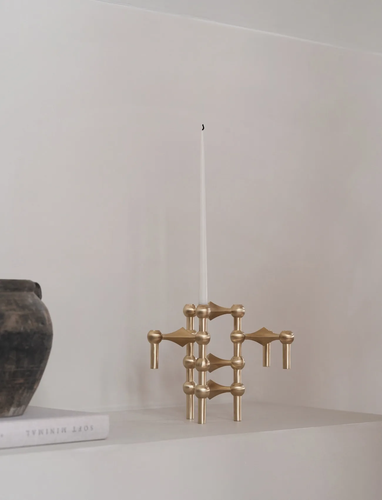 STOFF Nagel candle sticks 3-pack, Brushed brass STOFF Nagel
