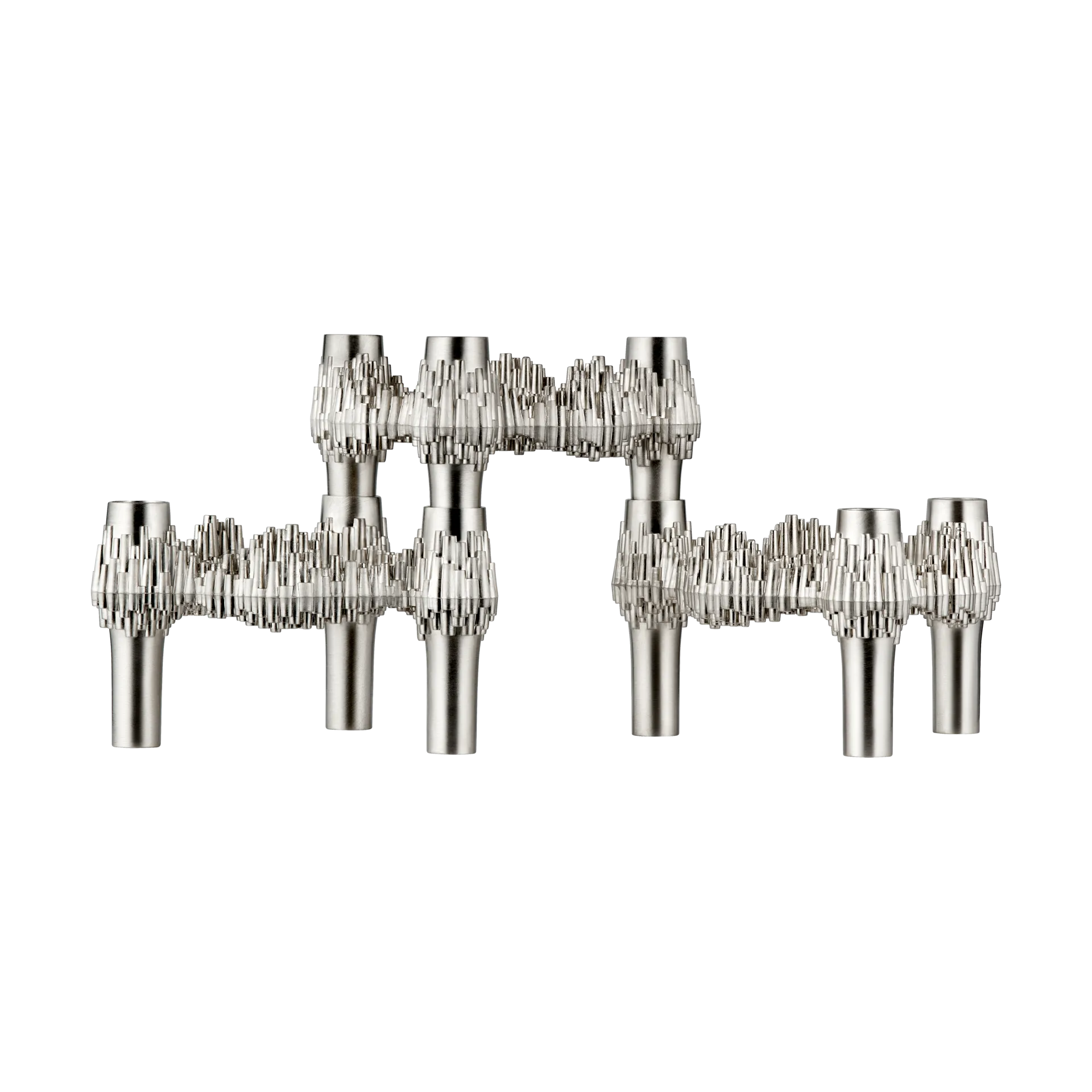 STOFF Nagel Quist candlestick 3-pack, Brushed chrome STOFF Nagel
