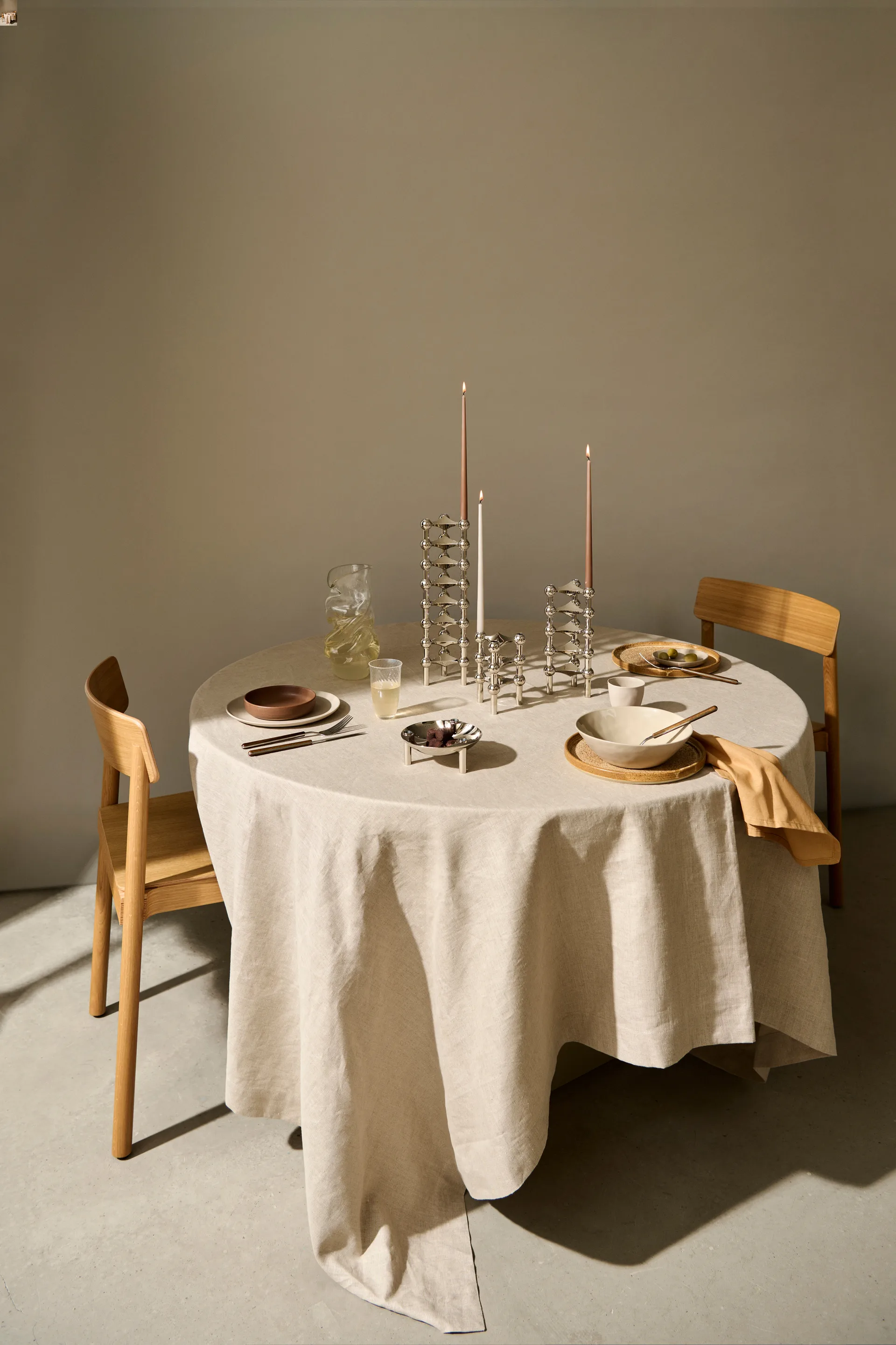 STOFF Nagel tapered candle by ester & erik 6-pack, Soft brown STOFF Nagel