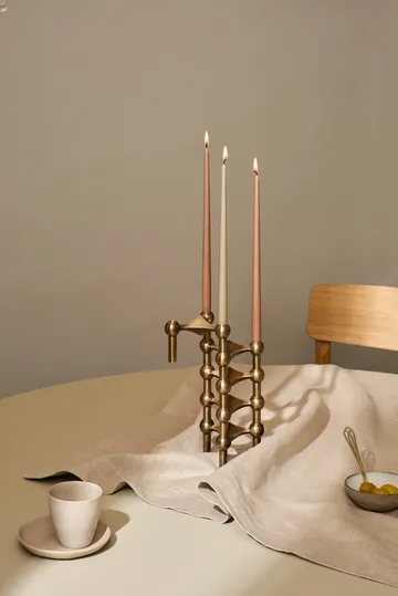 STOFF Nagel tapered candle by ester & erik 6-pack - Soft brown - STOFF Nagel
