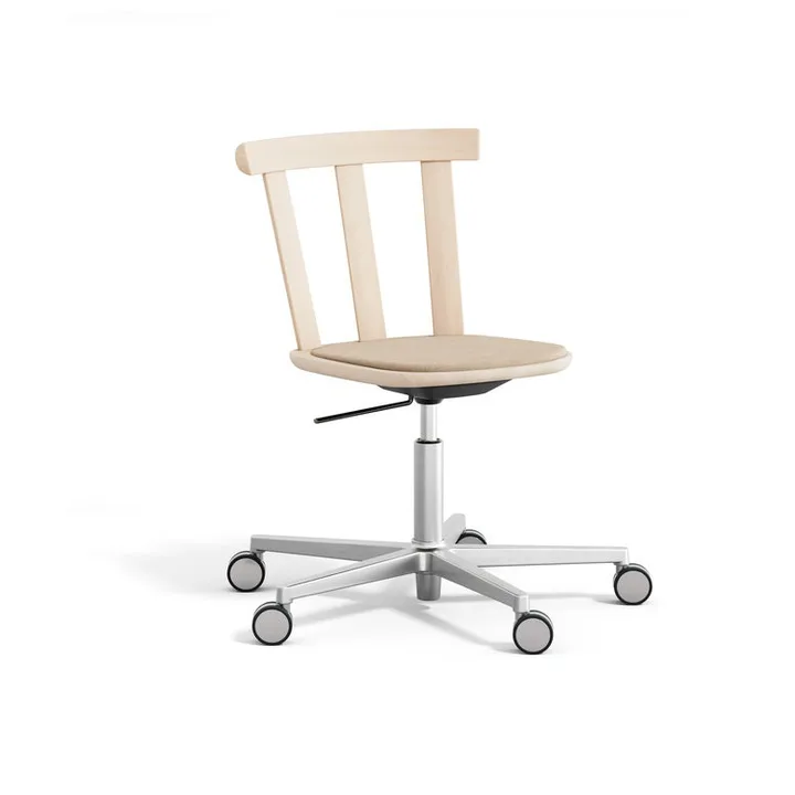 Alt chair swivel base upholstered seat birch - Hallingdal 65-200 beige-light matte lacquer - Stolab