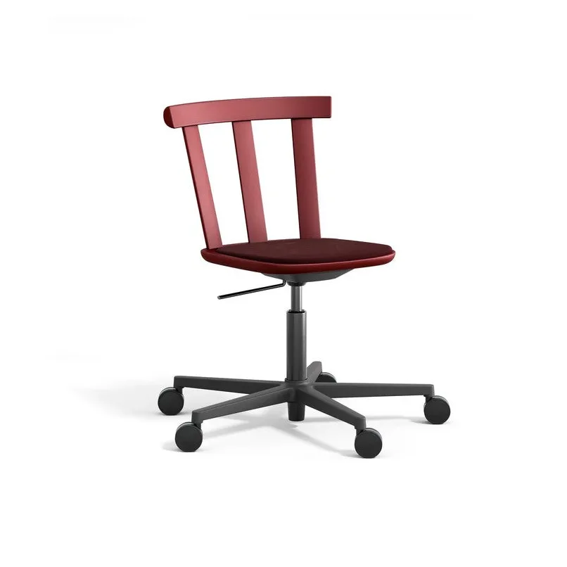 Alt chair swivel base upholstered seat birch, Hallingdal 65-694 maroon-lingonberry 19 Stolab