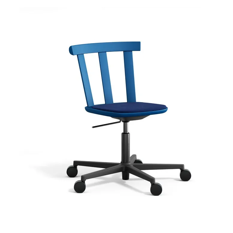 Alt chair swivel base upholstered seat birch, Hallingdal 65-754 blue-Baltic blue 28 Stolab