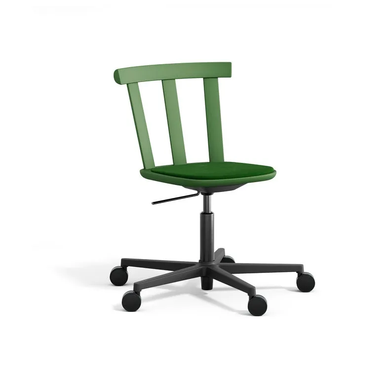 Alt chair swivel base upholstered seat birch, Hallingdal 65-960 green-moss green 16 Stolab