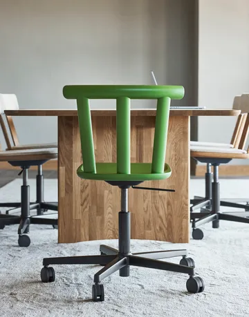 Alt chair swivel base upholstered seat birch - Hallingdal 65-960 green-moss green 16 - Stolab