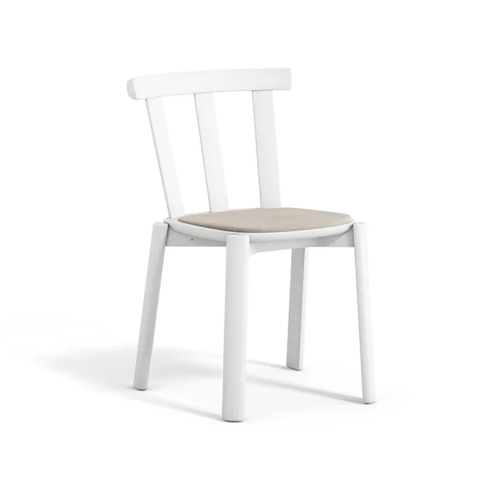 Alt chair upholstered seat birch - Hallingdal 65-103 grey/beige-white 21 - Stolab