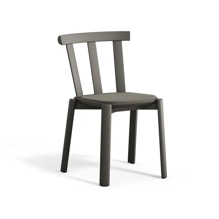 Alt chair upholstered seat birch - Hallingdal 65-153 dark grey-dark grey 62 - Stolab