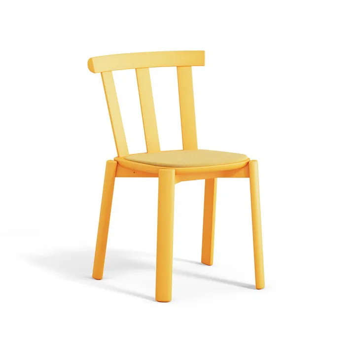 Alt chair upholstered seat birch, Hallingdal 65-407 yellow-clear yellow 80 Stolab