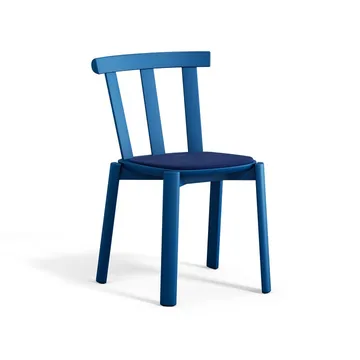 Alt chair upholstered seat birch - Hallingdal 65-754 blue-Baltic Blue 28 - Stolab