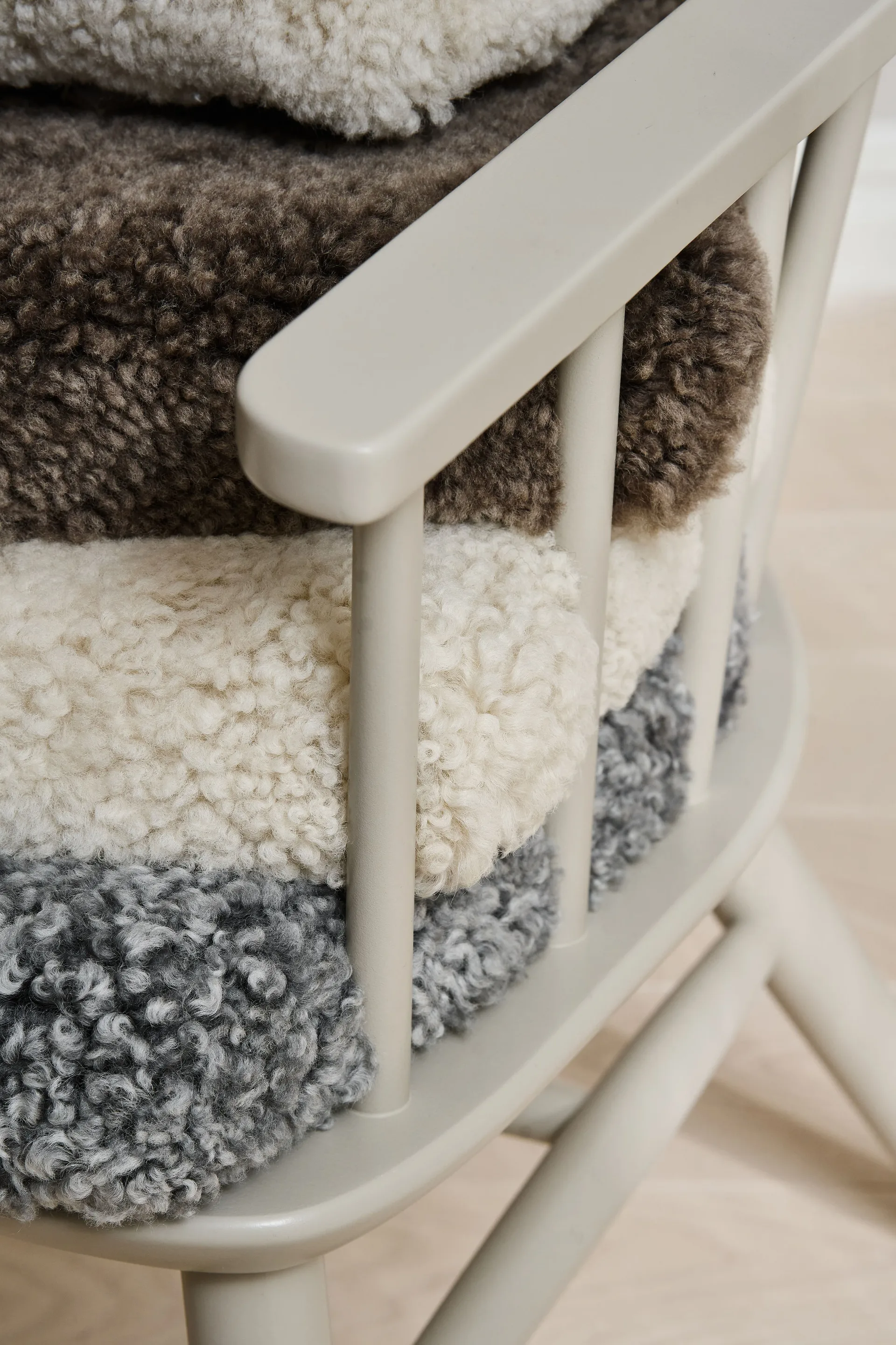 Henriette armchair cushion&headrest White oiled-Sahara,  Stolab