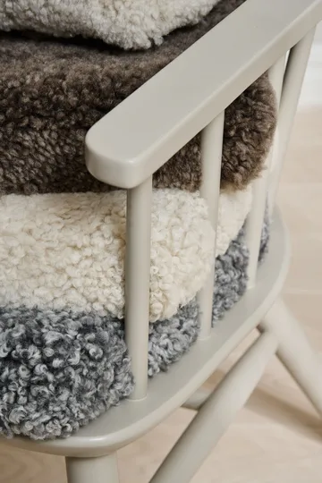Henriette armchair cushion&headrest White oiled-Scand. grey - Stolab