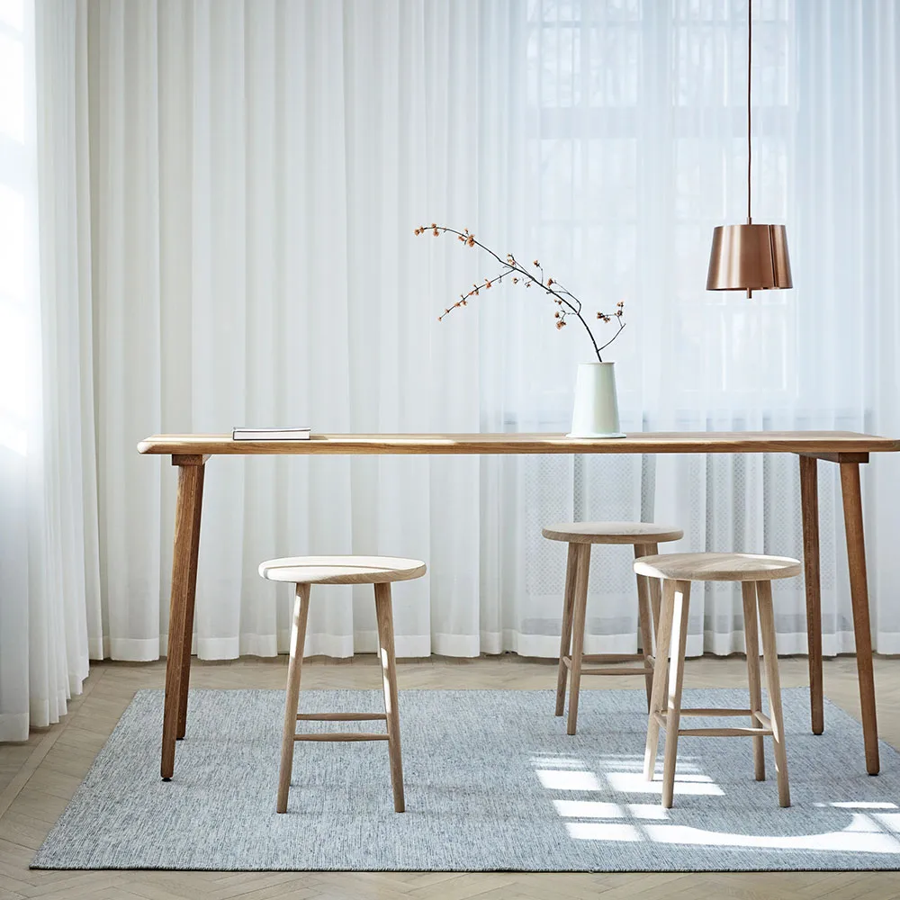 Miss Button bar stool, Oak white oiled. high Stolab