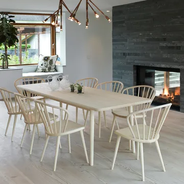 Miss Holly dining table. 235x82 cm - Birch light matt lacquer. 1 insert - Stolab
