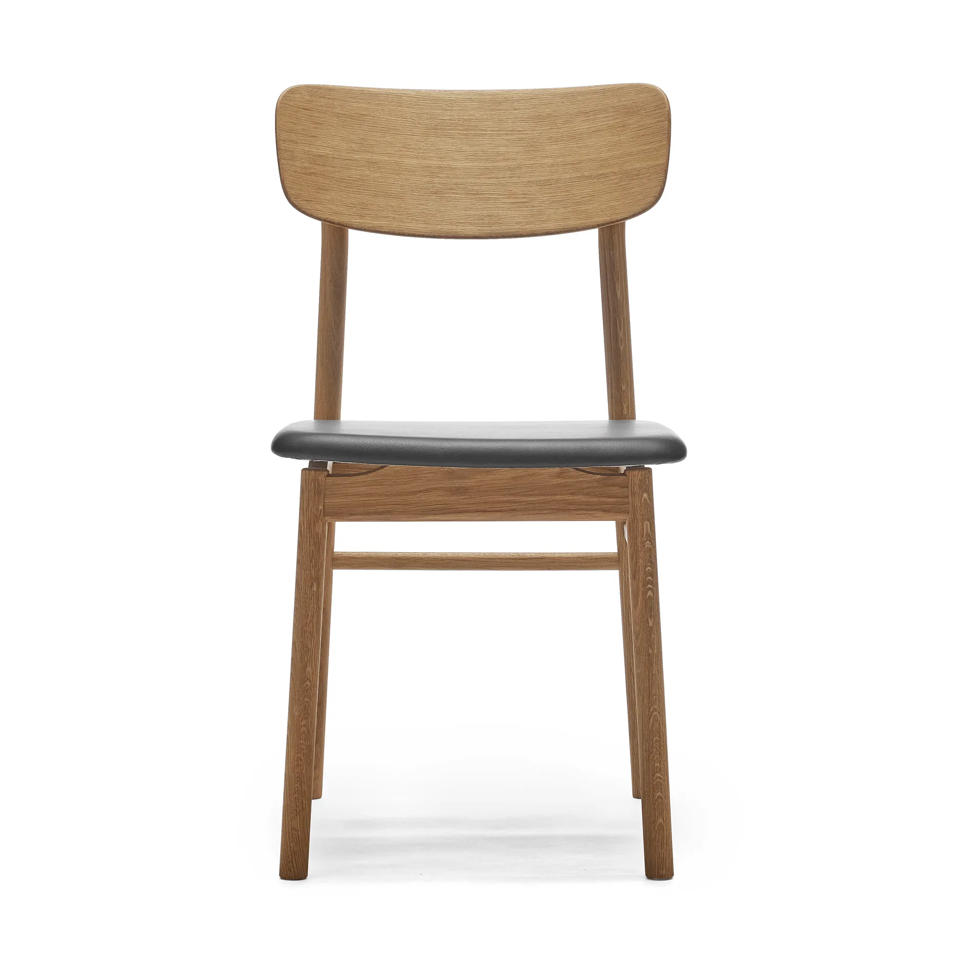 Prima Vista chair oiled oak, Leather Elmosoft 99001 black Stolab