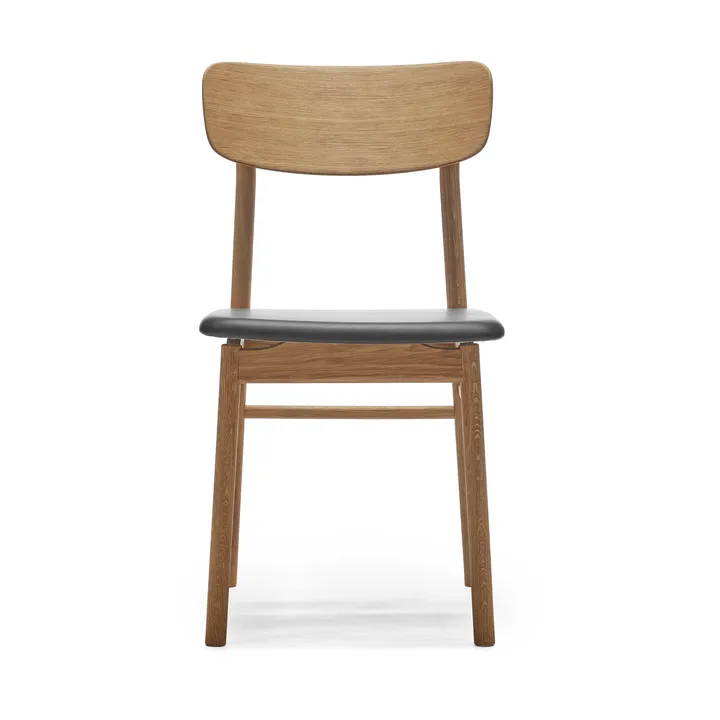 Prima Vista chair oiled oak - Leather Elmosoft 99001 black - Stolab
