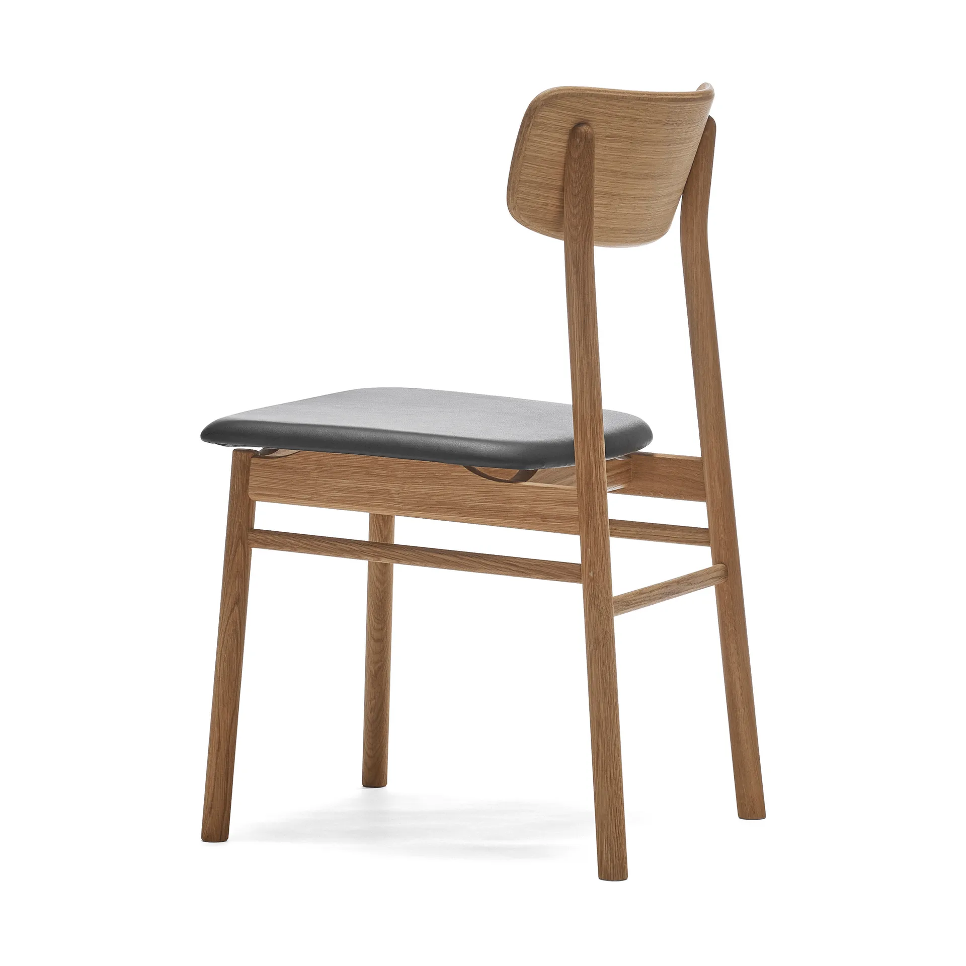 Prima Vista chair oiled oak, Leather Elmosoft 99001 black Stolab