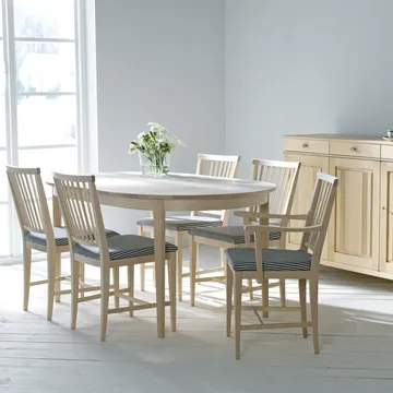 Vardags dining table - Birch light matt lacquer. 1 insert - Stolab