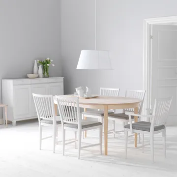 Vardags dining table - Birch light matt lacquer. 1 insert - Stolab