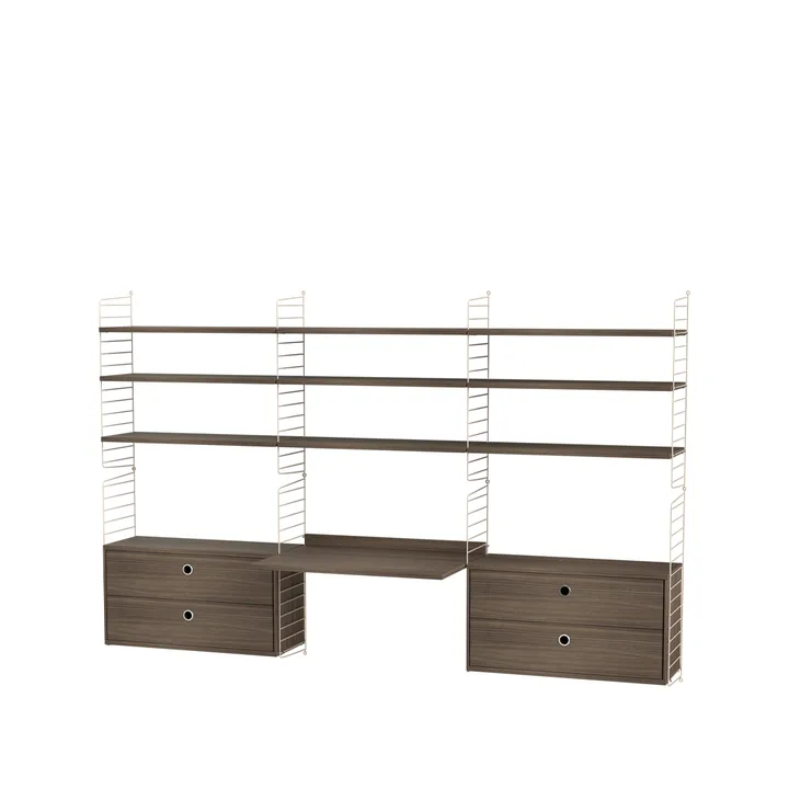 String bedroom walnut & beige - Combination F - String