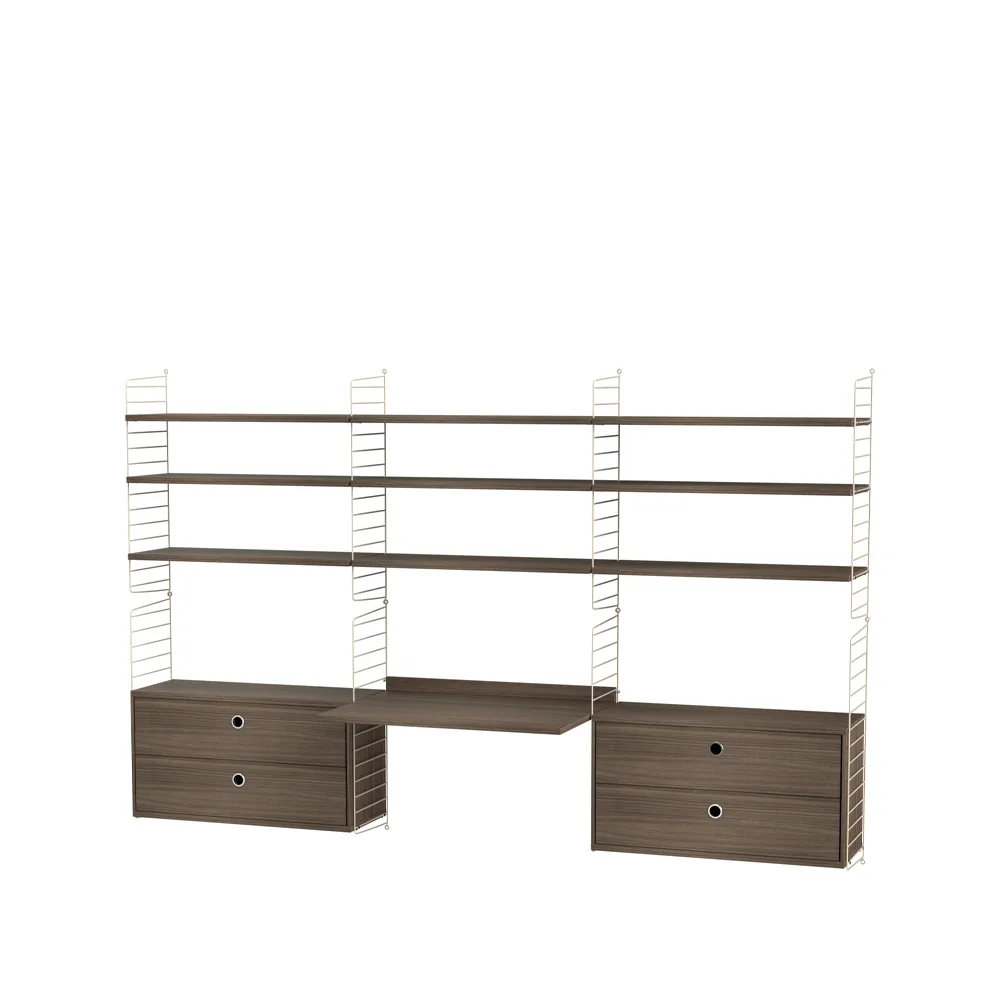 String office walnut & beige - Combination F,  String