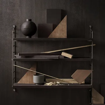 String Pocket Shelf oiled smoked oak veneer - oiled oak veneer-brown - String