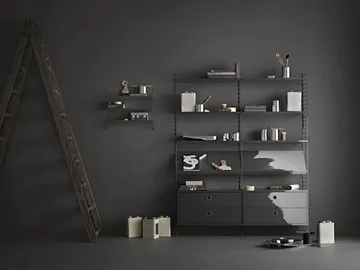 String wall panels - Dark grey, 75x30 cm, 2-pack - String