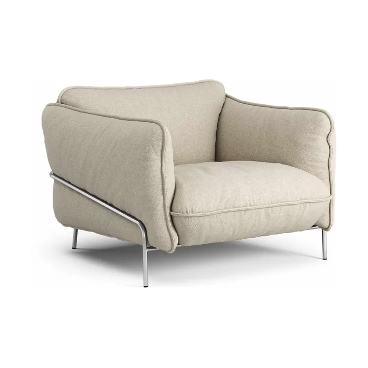 Continental armchair - Sealife Dark beige/white-chromed steel - Swedese