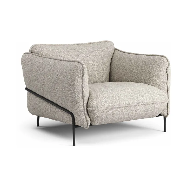 Continental armchair - Wave Cobblestone-black lacquered steel - Swedese