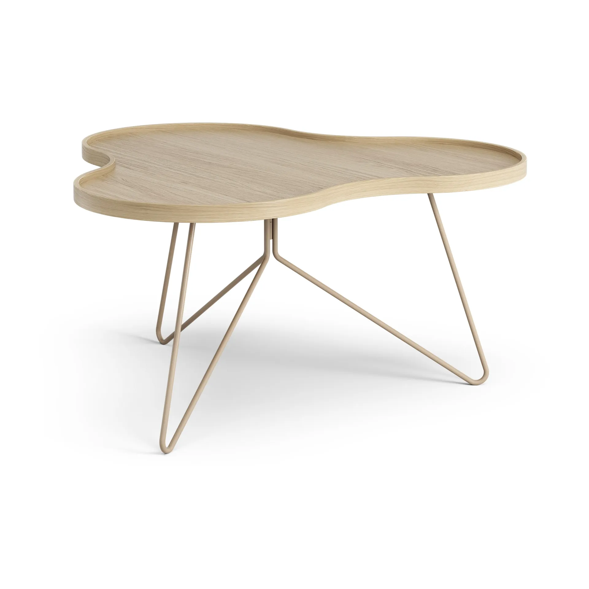 Flower mono table 84x90 cm, H45 Oak lacquered-nutmeg RAL1019 Swedese
