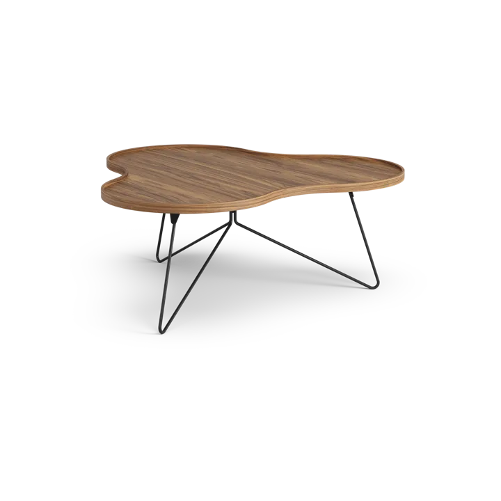 Flower mono table Special Edition 107x114 cm - H45 cm-lacquered walnut-black lacquered steel - Swedese
