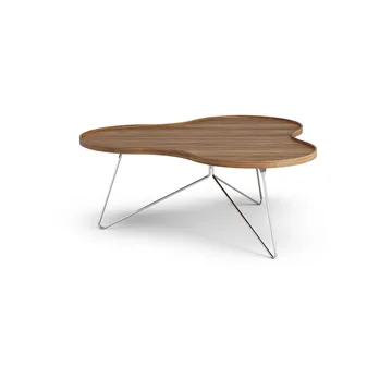 Flower mono table Special Edition 107x114 cm - H45 cm-lacquered walnut-chromed steel - Swedese