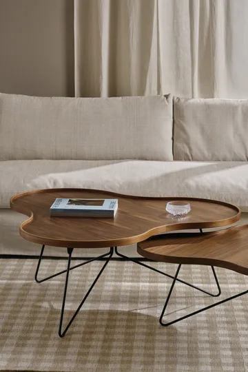 Flower mono table Special Edition 84x90 cm - H45 cm-lacquered walnut-black lacquered steel - Swedese