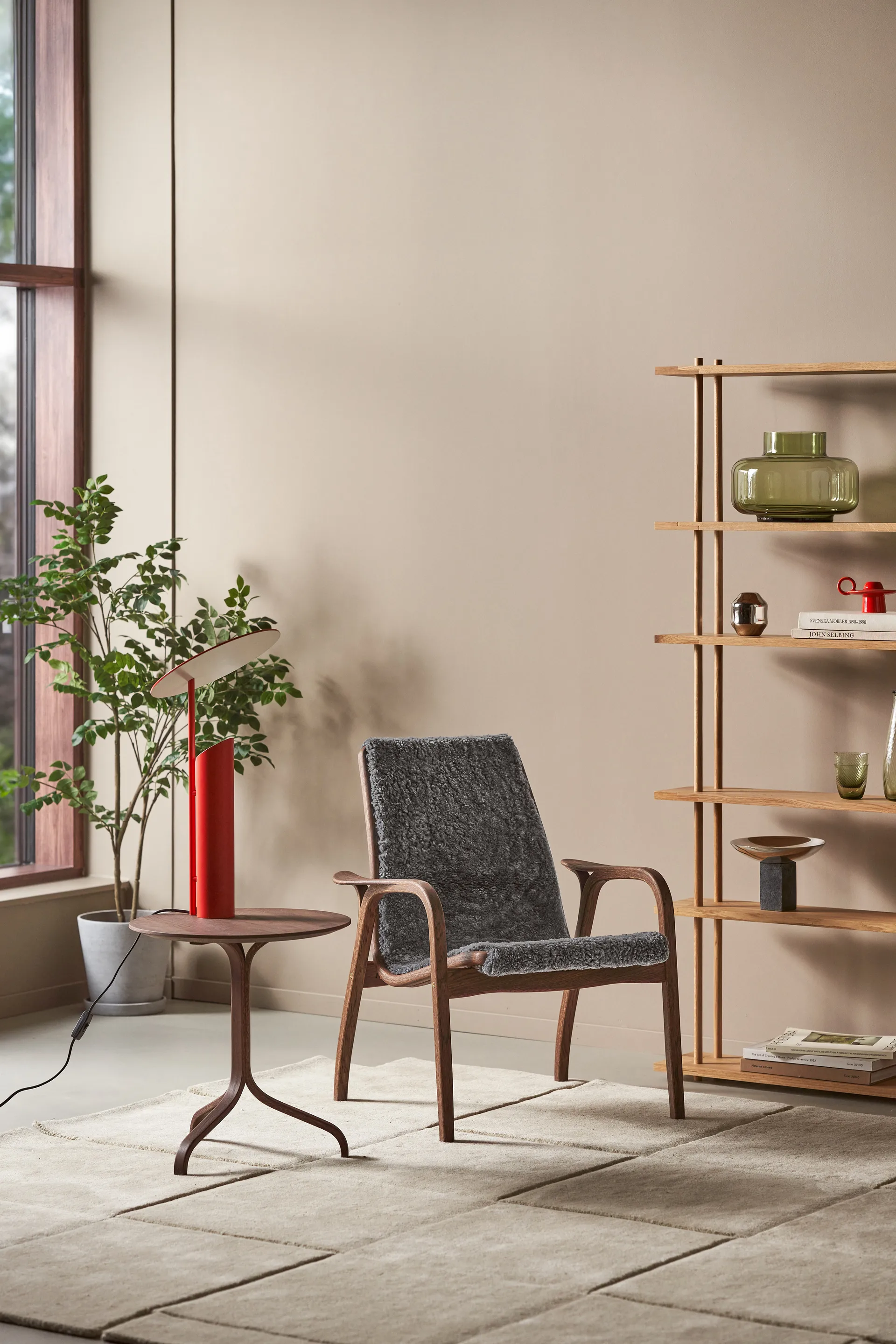 Laminett armchair oak/sheepskin Special Edition, Rubio Monocoat Chocolate-Charcoal Swedese