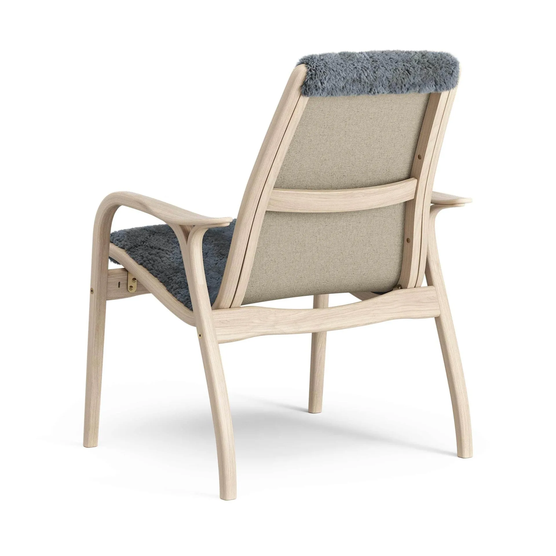 Laminett armchair, Sheepskin Charcoal-white pigmented oak Swedese