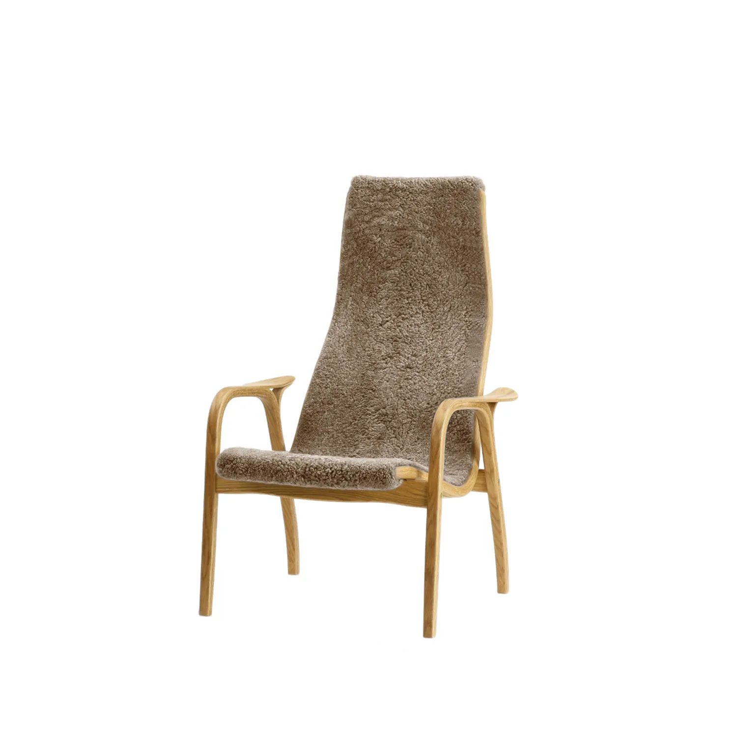 Lamini Children's armchair, Sheepskin sahara, oiled oak Swedese
