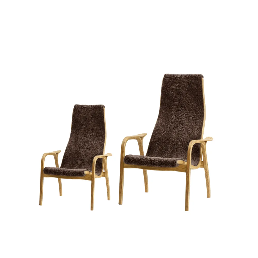 Lamini Children's armchair, Sheepskin sahara, oiled oak Swedese