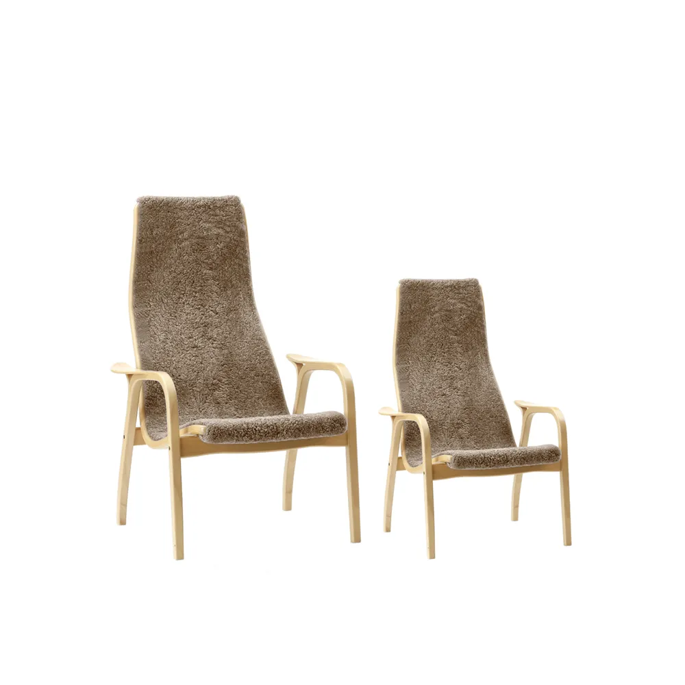 Lamini Children's armchair, Sheepskin sahara, oiled oak Swedese