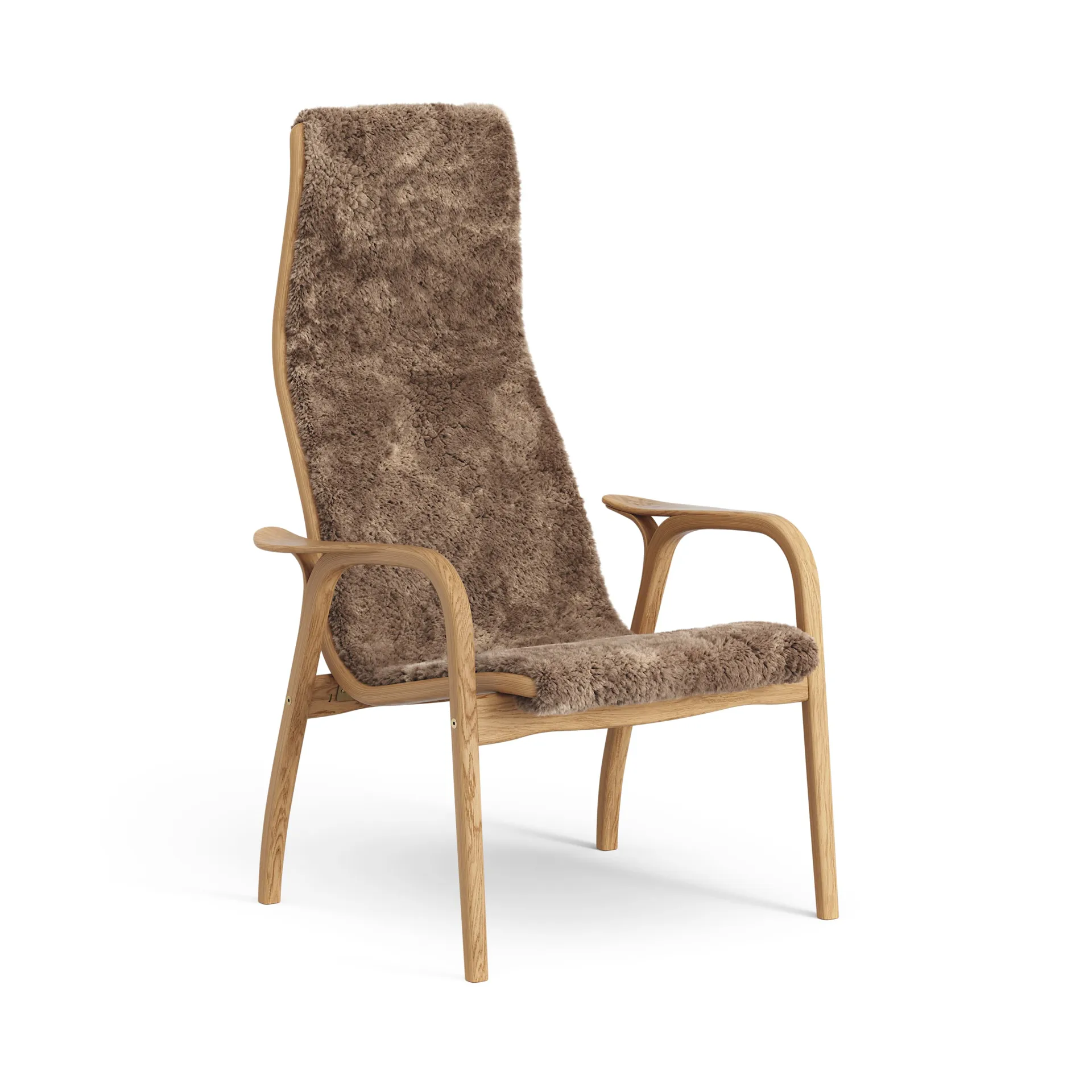 Lamino arm chair oiled oak/sheep skin, Sahara (nougat brown) Swedese