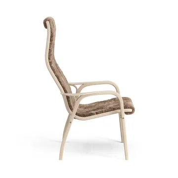 Lamino arm chair white pigmented oak/sheep skin - Sahara (nougat brown) - Swedese