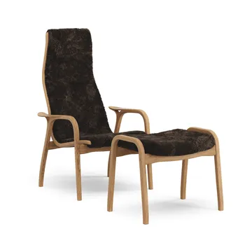 Lamino armchair and footstool - Sheepskin Espresso-oiled oak - Swedese
