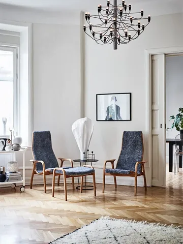 Lamino armchair and footstool - Sheepskin Espresso-oiled oak - Swedese