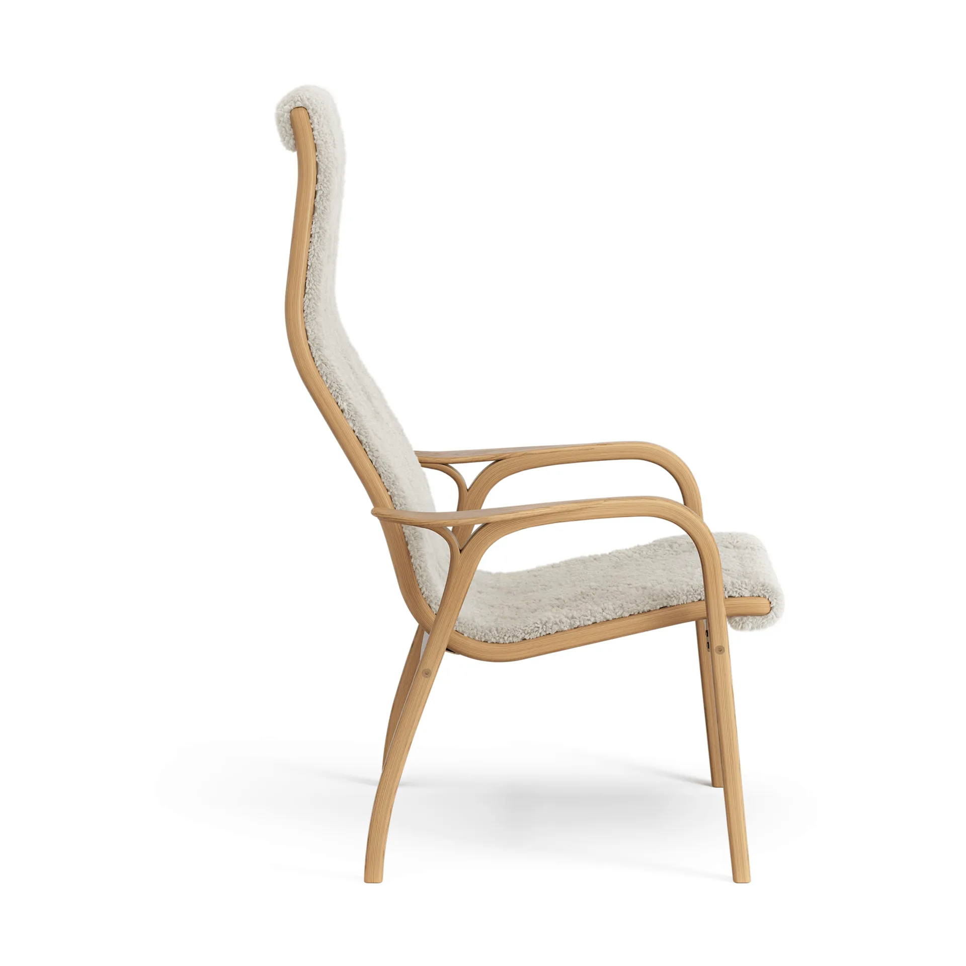 Lamino armchair, Sheepskin Moonlight-oiled oak Swedese