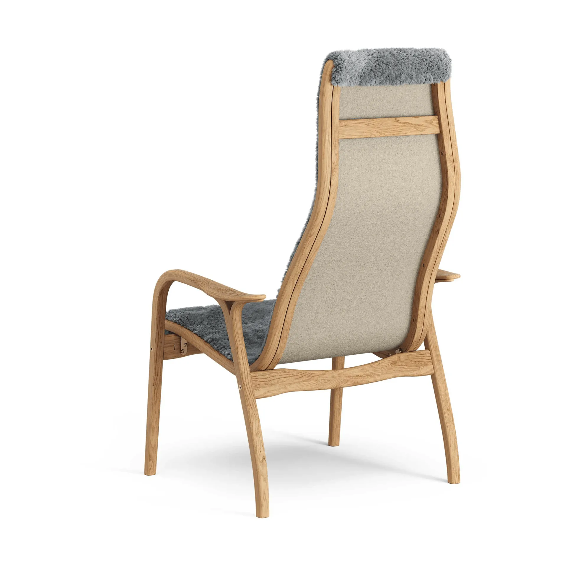 Lamino armchair, Sheepskin Scandinavian grey-oiled oak Swedese