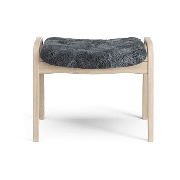 Lamino footstool - Sheepskin Charcoal-white pigmented oak - Swedese