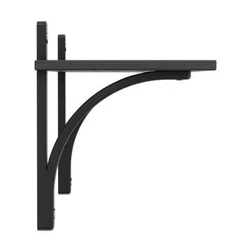 Levi shelf 1 shelf level - Black stained ash-aluminium, 90 cm - Swedese