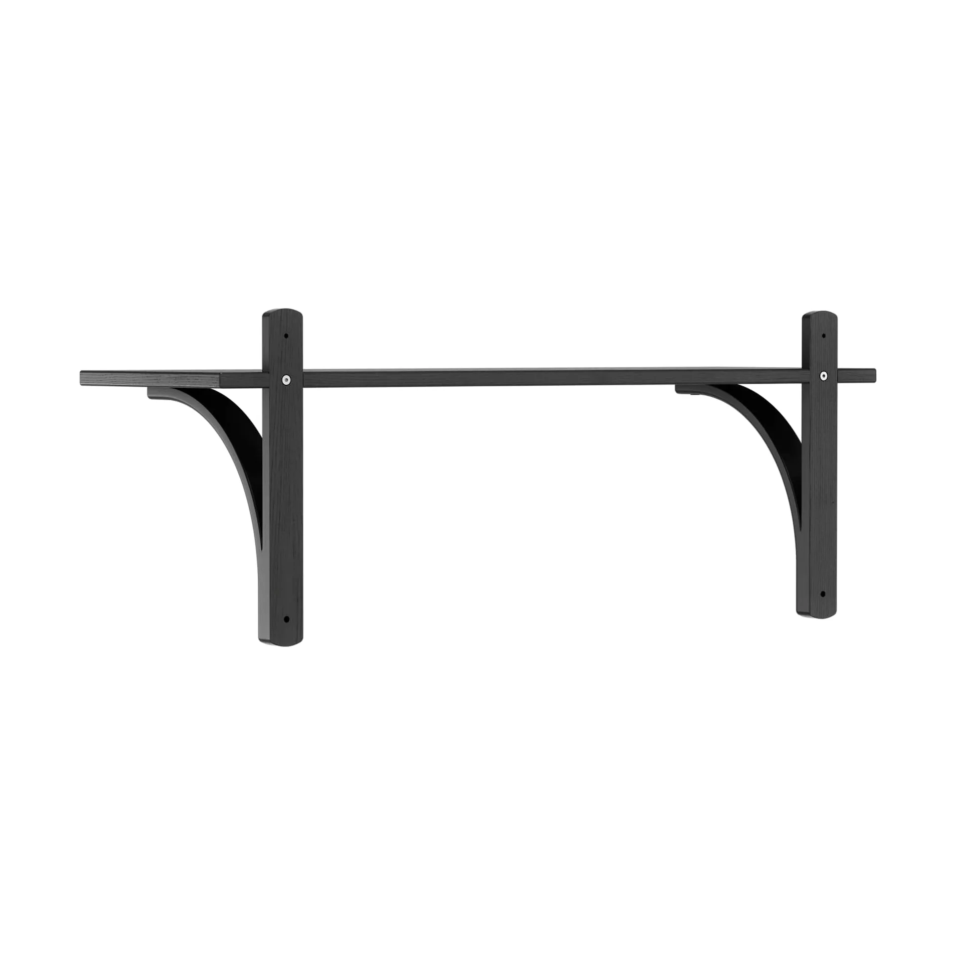 Levi shelf 1 shelf level, Black stained ash-aluminium, 90 cm Swedese