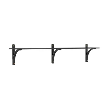 Levi shelf 1 shelf level - Black-stained ash-brass, 180 cm - Swedese