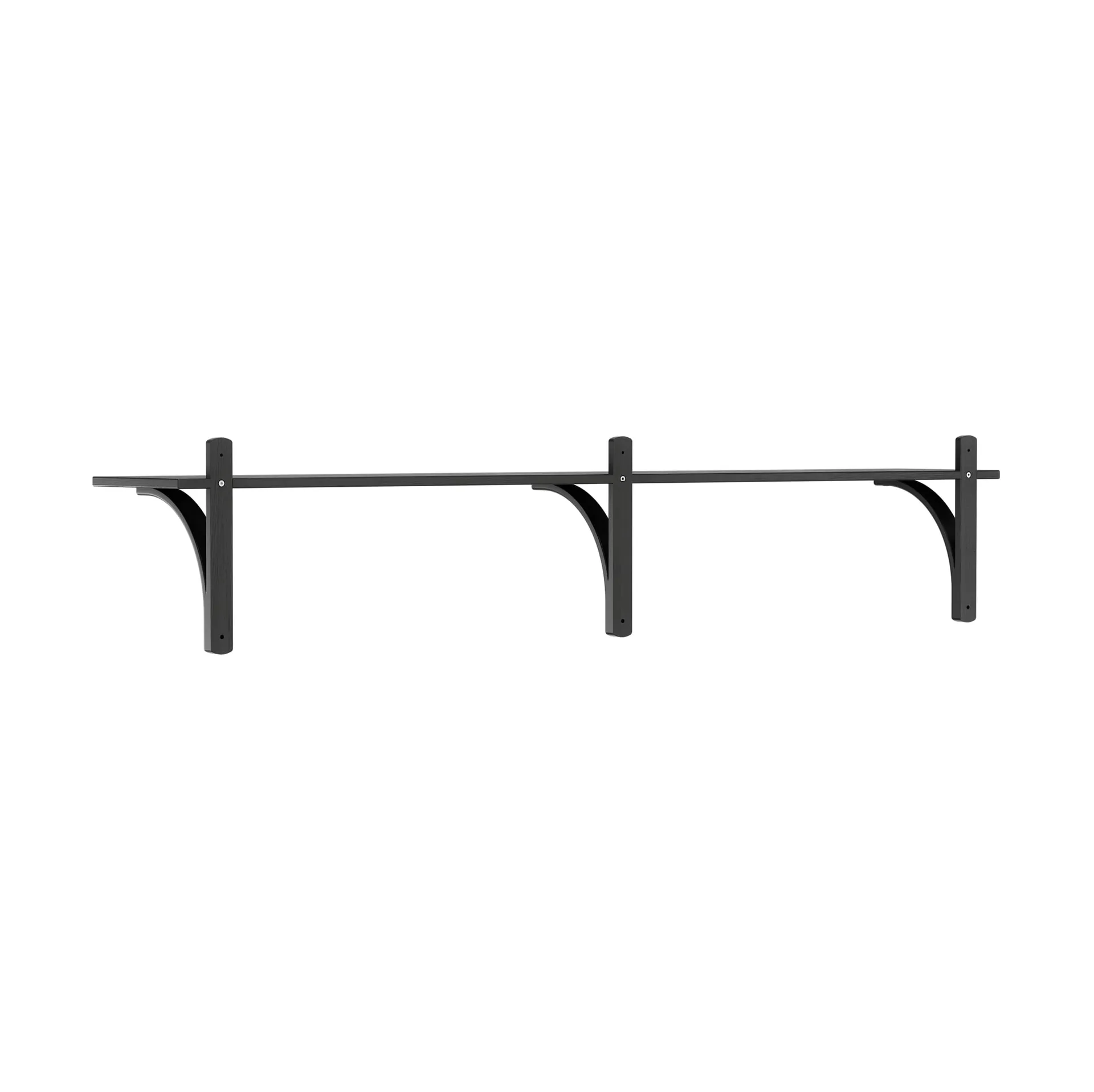Levi shelf 1 shelf level, Black-stained ash-brass, 180 cm Swedese