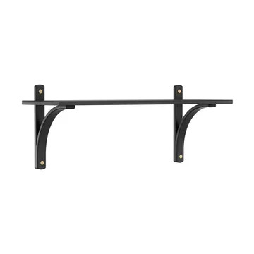 Levi shelf 1 shelf level - Black-stained ash-brass, 90 cm - Swedese