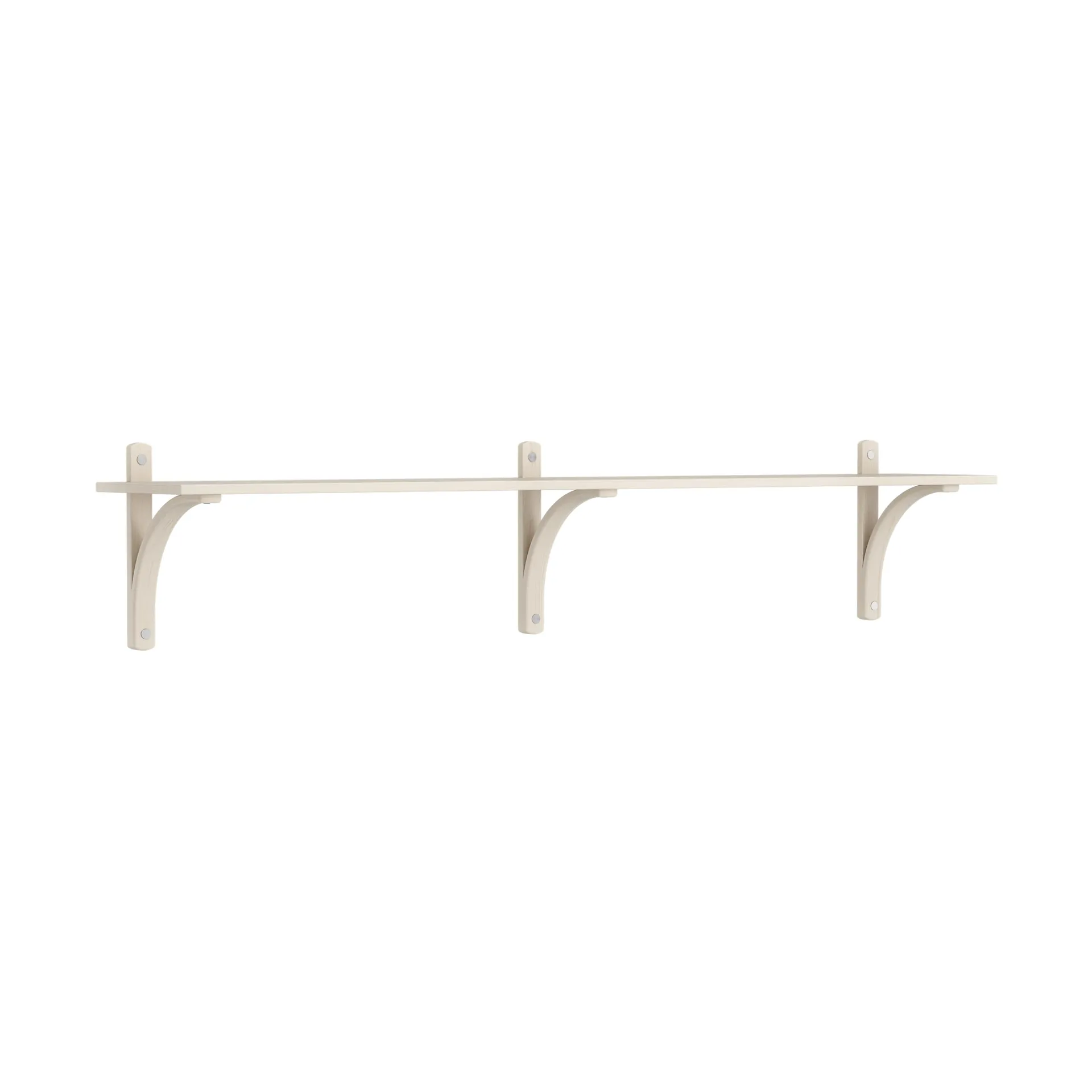 Levi shelf 1 shelf level, White pigmented ash-aluminium, 180 cm Swedese